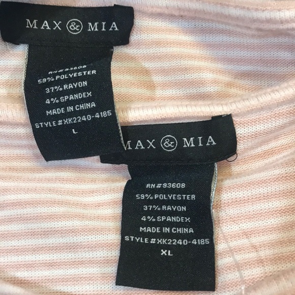 MAX & MIA Striped Twist Pullover Sweater Blush NWT - Picture 4 of 4